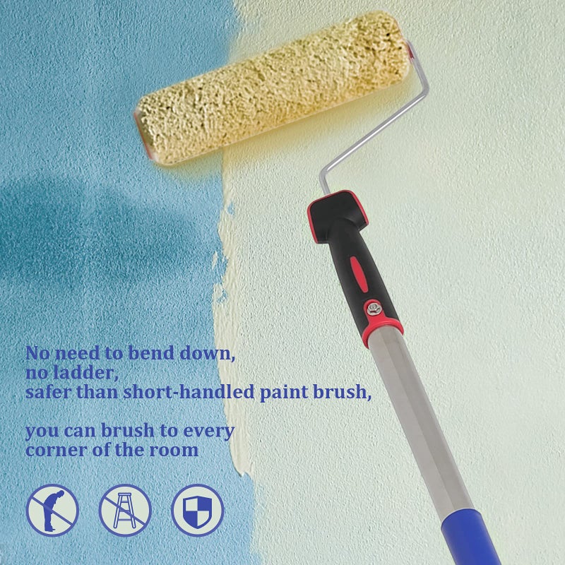 FLY HAWK Paint Roller,4 FT Brush kit Multi-Function Paint Roller kit with House Paint Roller Brush Stainless Steel Pole, New Splicing Rod, Mural Brush for Walls and Ceiling (White) (4 FT) - Image 5